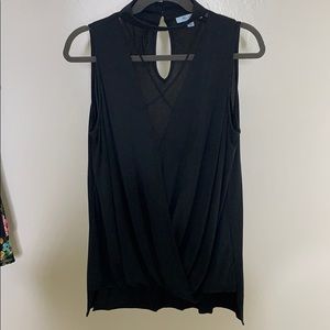 High neck crisscross tank top